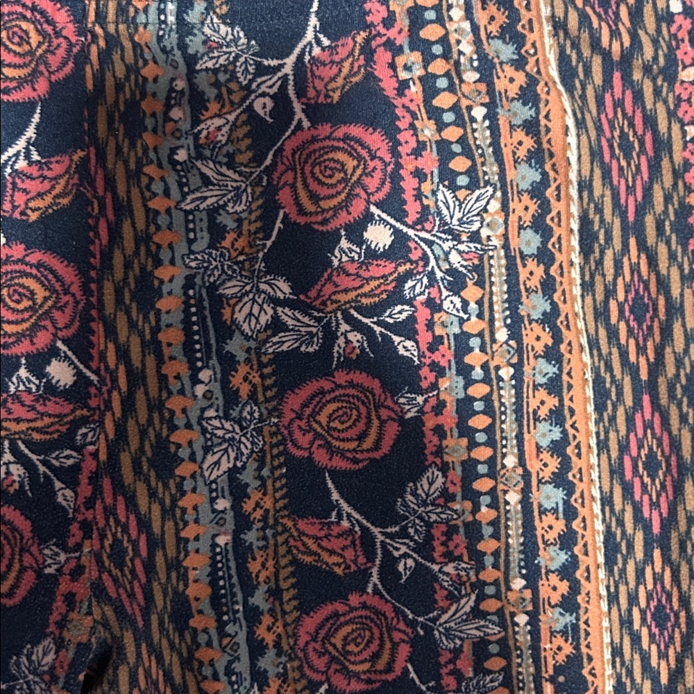 Bohemian Flare Pants with Floral Pattern - Picture 3 of 3